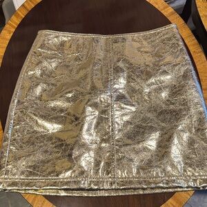 HUNTER BELL Shimmering Silver Mini Skirt